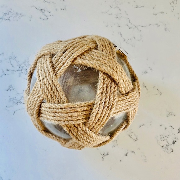 Pier 1 Medium Jute and Glass Decorative Sphere - Picture 5 of 9